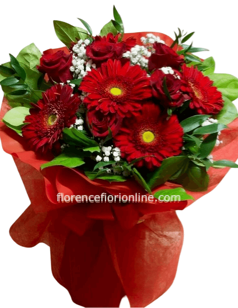 Gerbere e Rose rosse