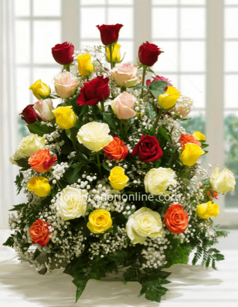 Rose blu e fiori bianchi » Fiorista consegna fiori e piante a domicilio a  Gaeta. Acquisto e invio online di fiori a Gaeta e Formia.